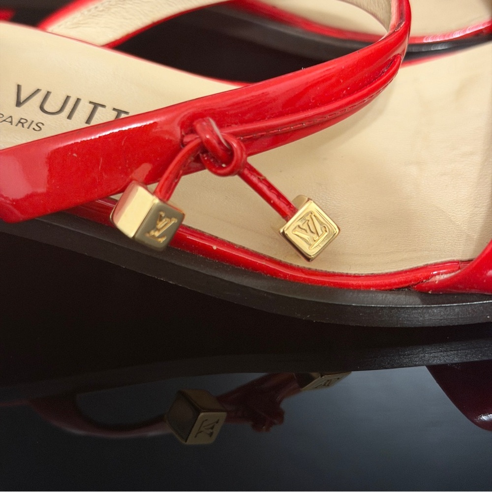 Louis Vuitton Red Women's Platform Sandals Authentic 36 - Picture 3 of 7
